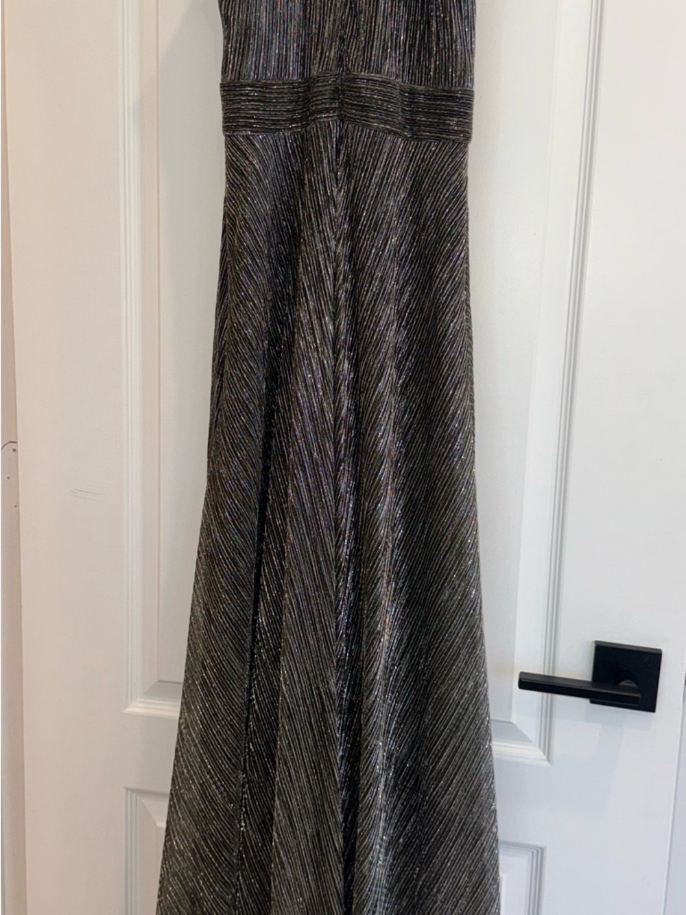 Metallic Black & Silver A-Line Women's dress